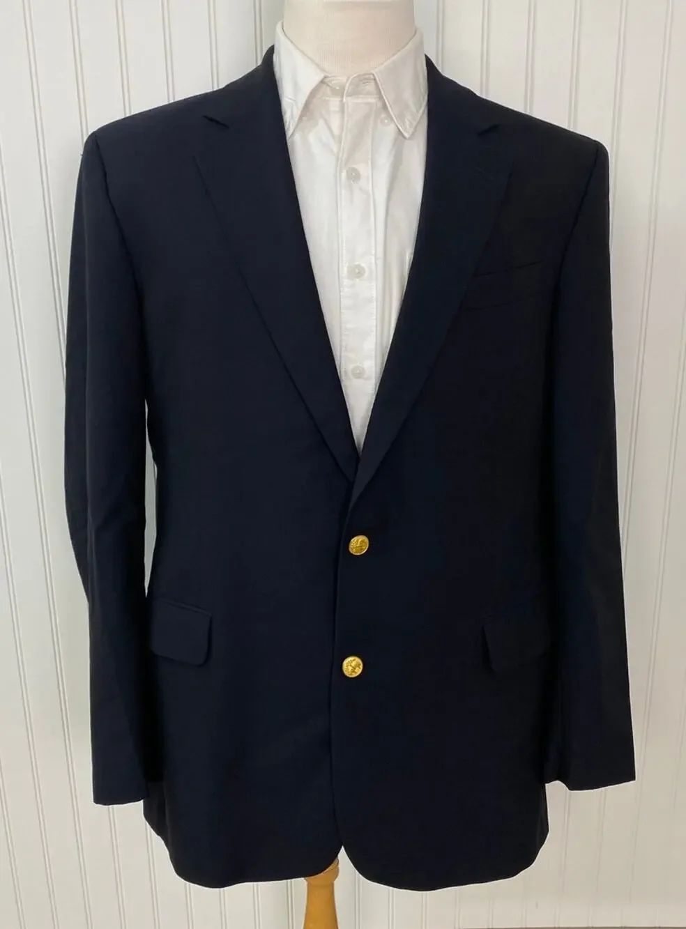 Brooks Brothers Madison Loro Piana gold 2-button wool blazer suit jacket 44L